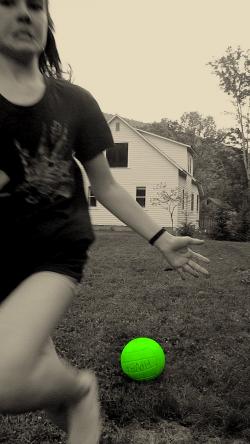 Lucille Pursued by Giant Tennis Ball